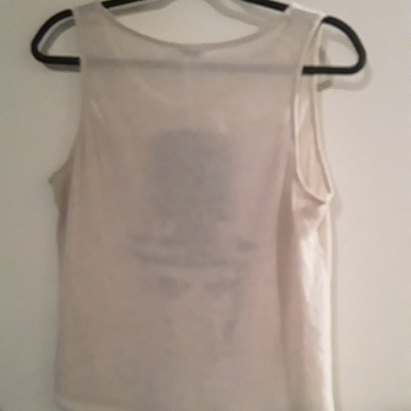 C Womens Tank Top with Skull Wearing Top Hat Print - Picture 5 of 10